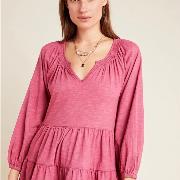 Anthropologie Maeve Isola Tiered Babydoll Top SZ S - Picture 2 of 12